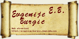 Evgenije Burgić vizit kartica